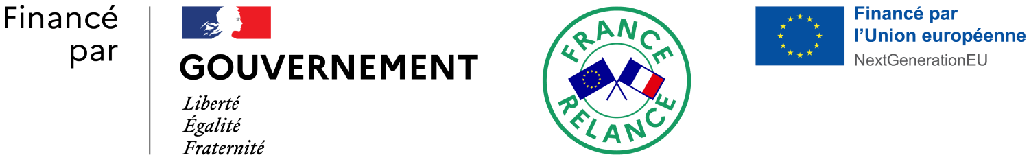 Financé par le Gouvernement de la République française, liberté égalité fraternité, le plan France Relance et l'Union européenne (NextGenerationEU)